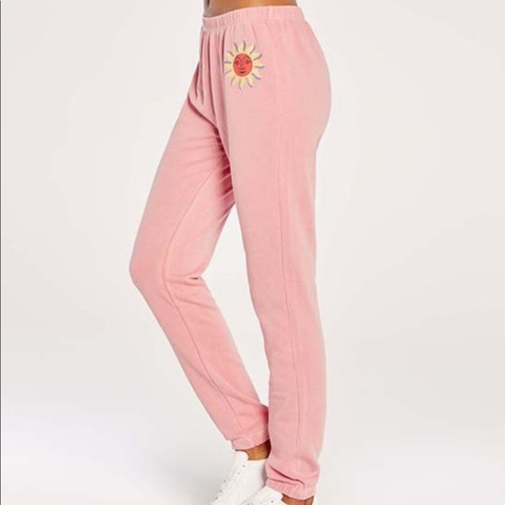 Wildfox Pink Embroidered Sweatpants